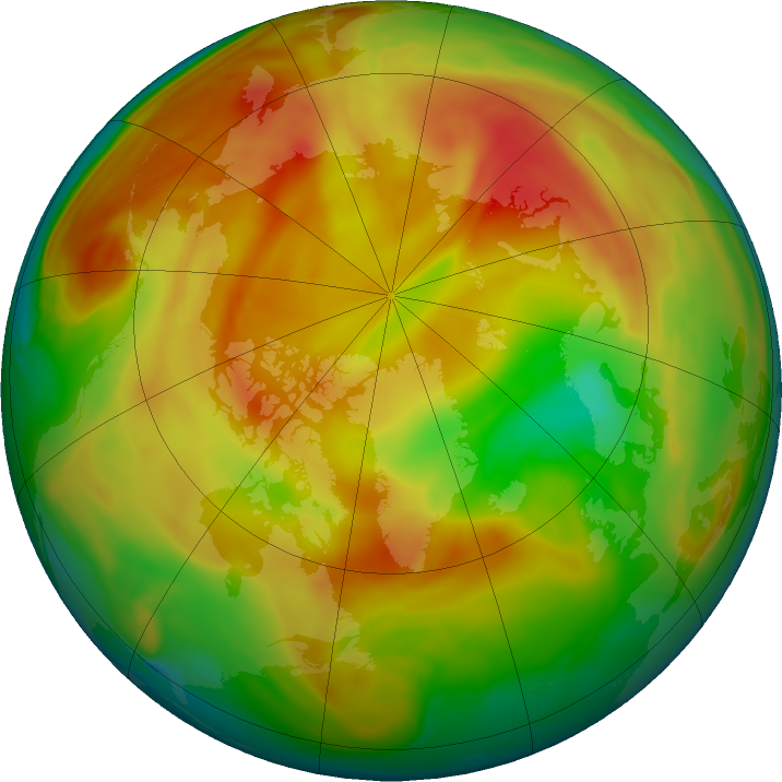 Arctic ozone map for 03 April 2017